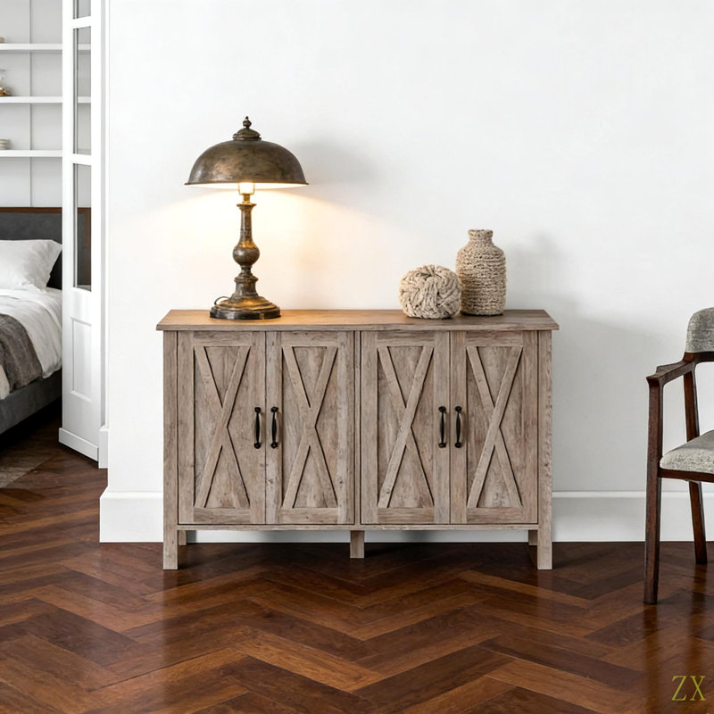 クリーム August Grove® Hall Storage Cabinet,Sideboard Buffet,Living Room